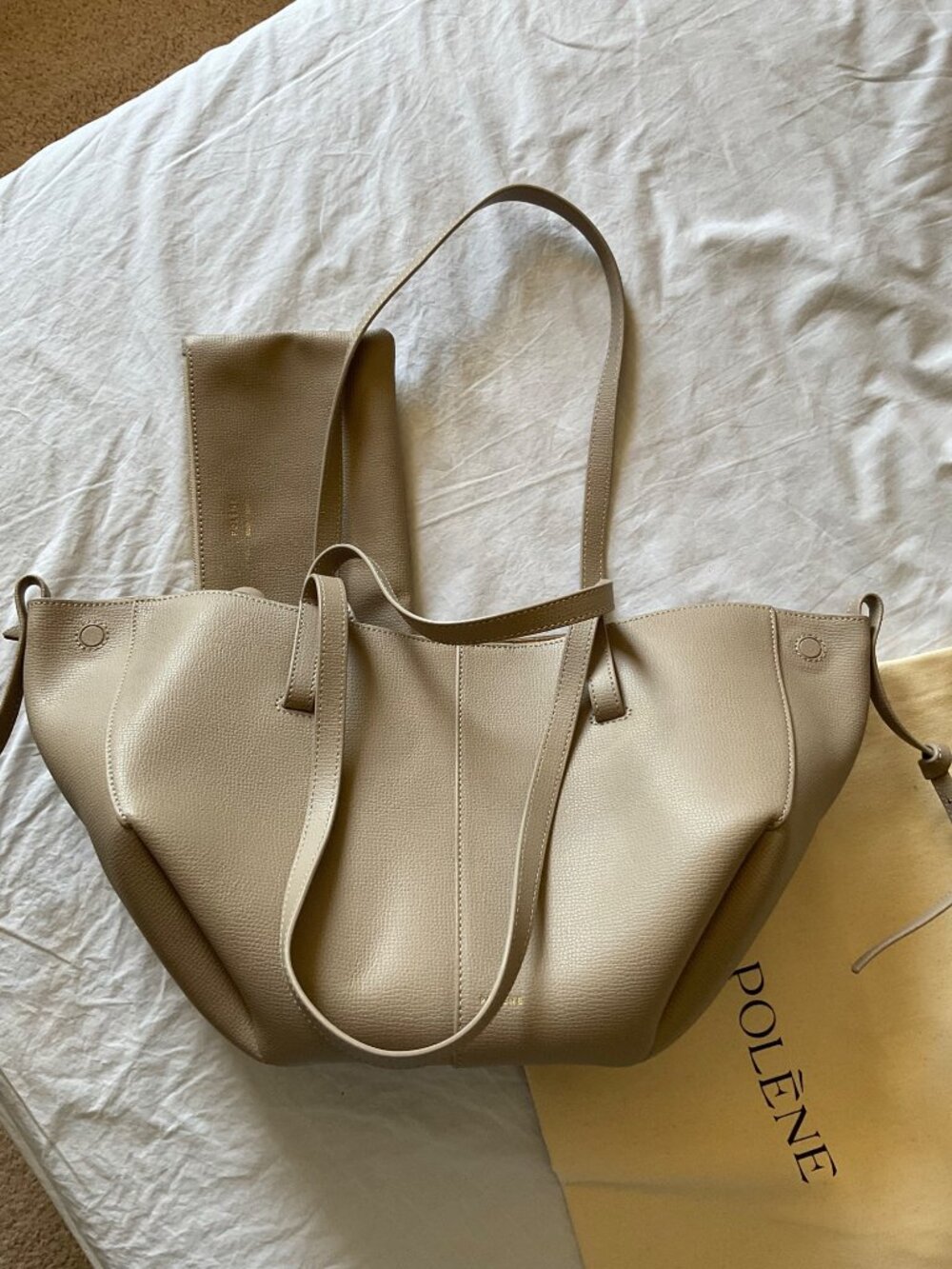 Authentic Polene Cyme Mini Textured Taupe with Polene order history
